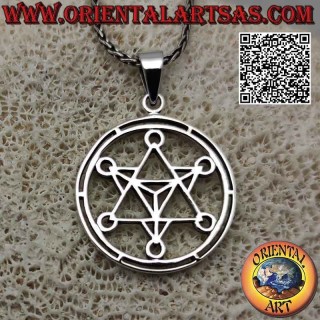 Pendentif en argent, le cube ajouré de Metatron (symbole de l'Archange Metatron ou de l'Archange de la vie)