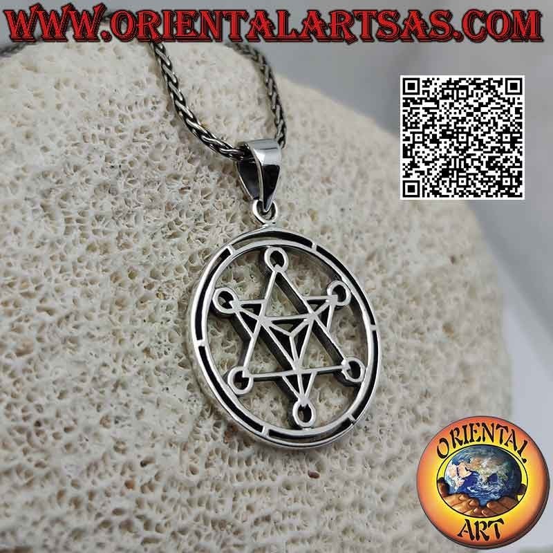 Pendentif en argent, le cube ajouré de Metatron (symbole de l'Archange Metatron ou de l'Archange de la vie)