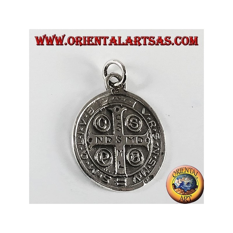 Silber Anhänger Saint Benedict Medaille