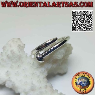 Bague en argent lisse en forme de clou