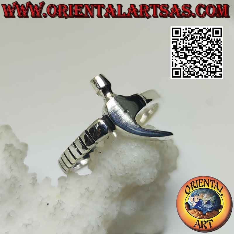 Anello in argento liscio a forma di martello