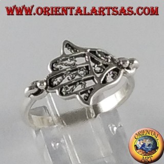 Silber Ring Hand von Fatima Hamsa