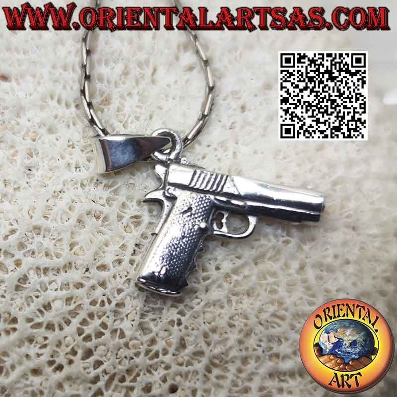 Pendentif en argent, pistolet "Glock" (le pistolet de service semi-automatique classique)