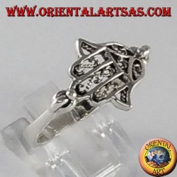 Silber Ring Hand von Fatima Hamsa