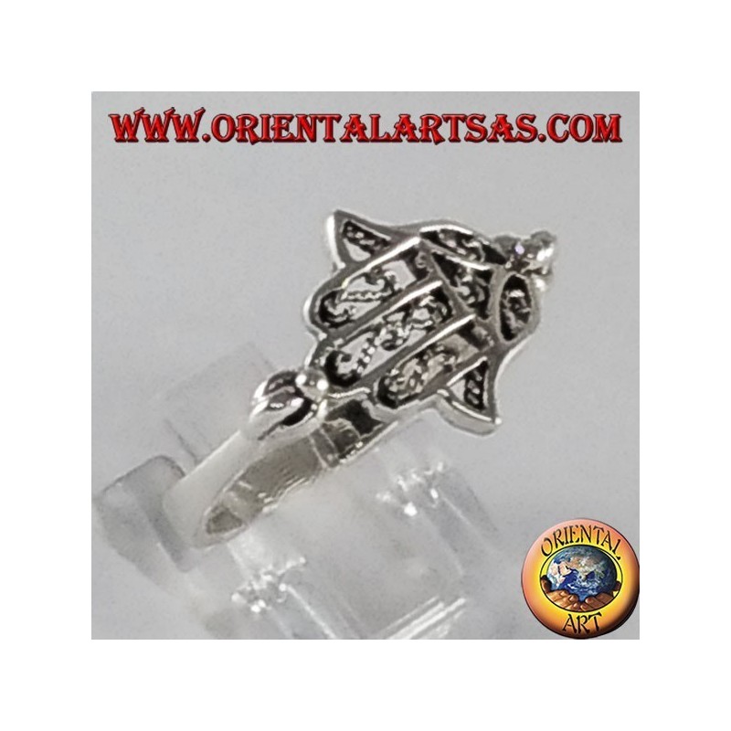 Anillo de plata de la mano de Fátima Hamsa