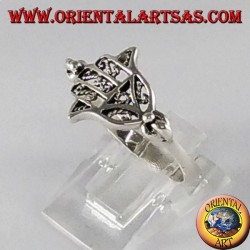 Silver ring Hand of Fatima Hamsa