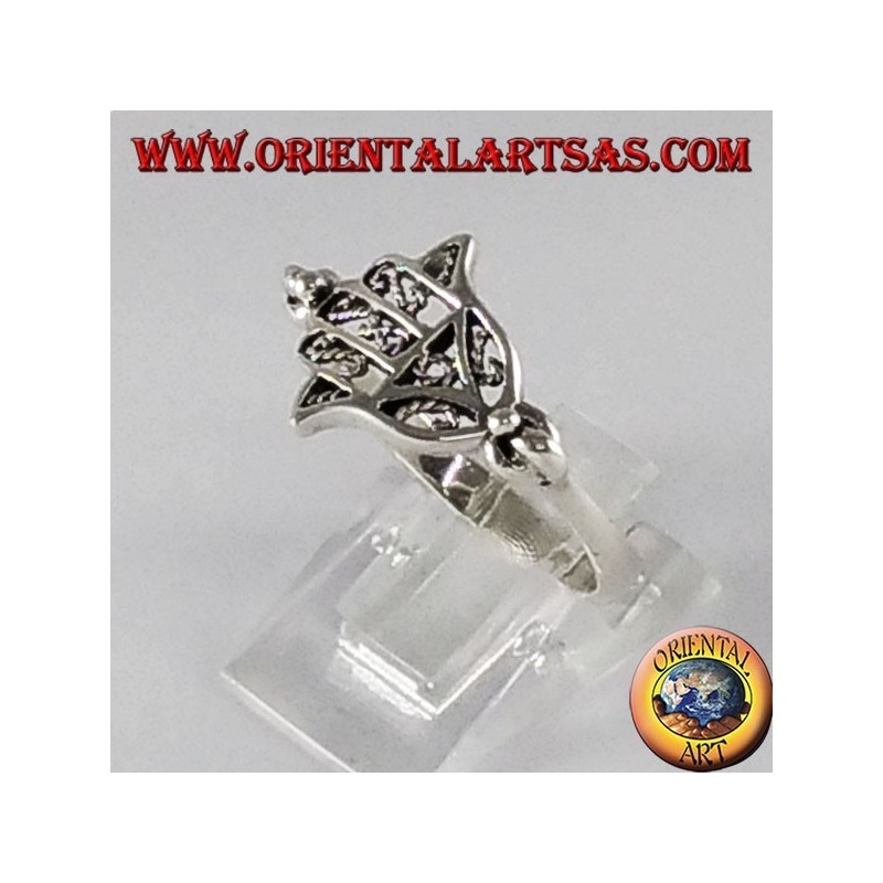 Anillo de plata de la mano de Fátima Hamsa