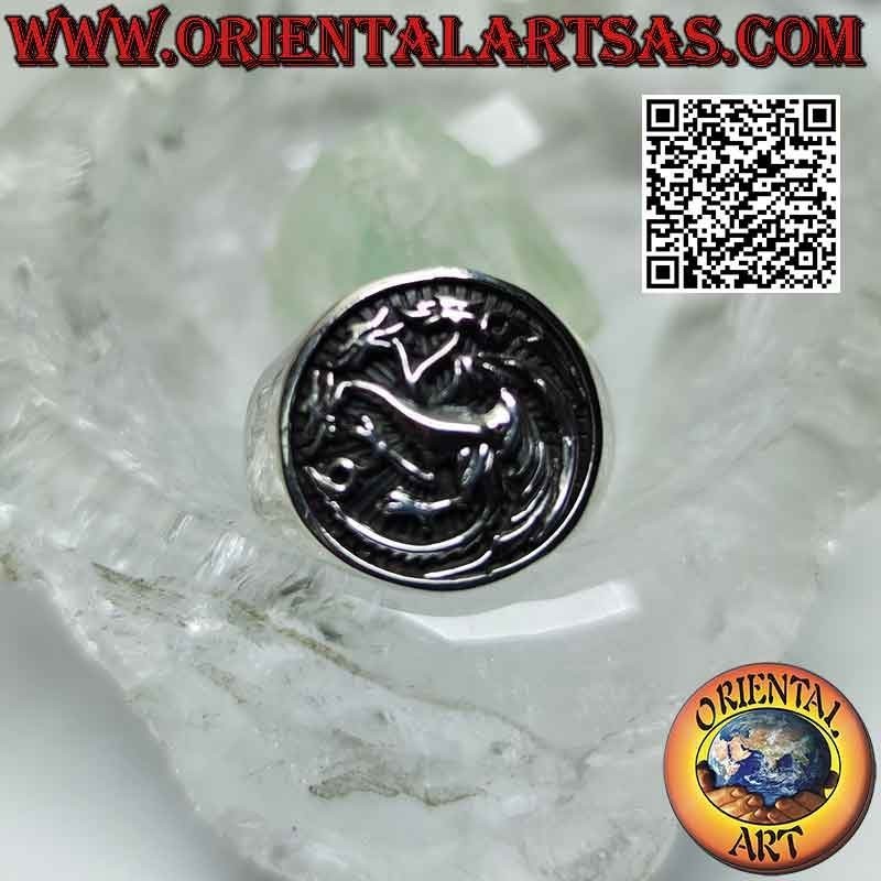 Silver ring, emblem of the noble house Targaryen (Game Of Thrones)