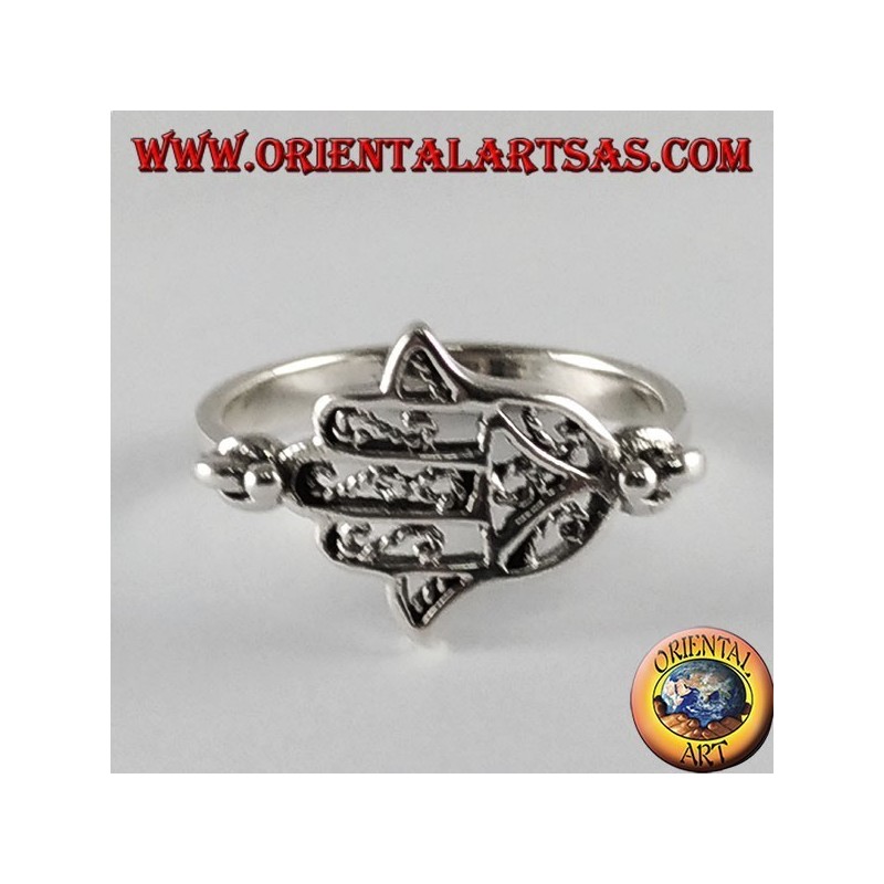 Silber Ring Hand von Fatima Hamsa