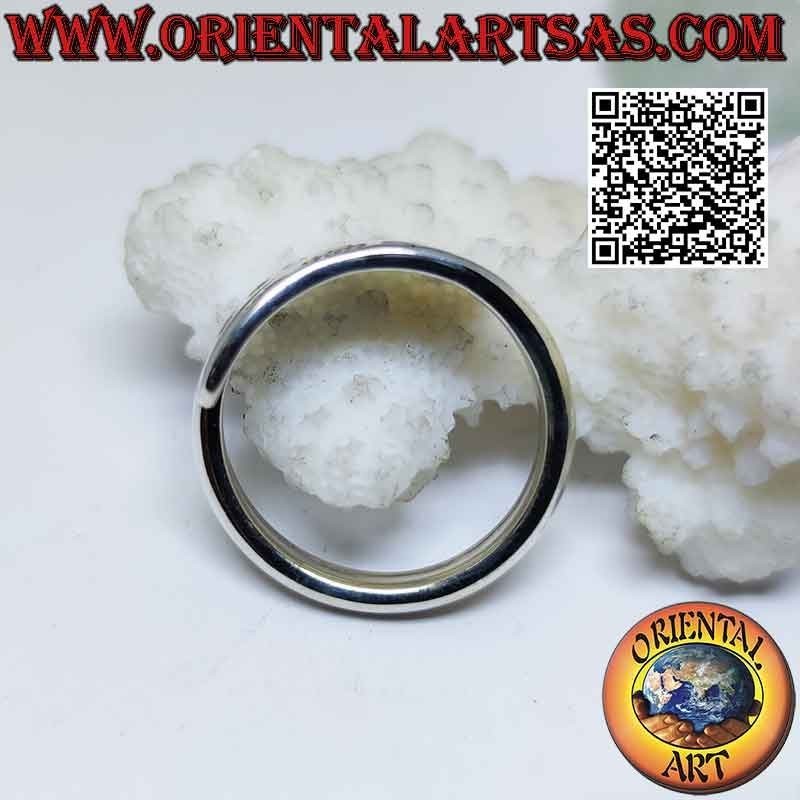 Anillo de plata de doble banda con grabados de espejo karen (ajustable)