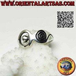 Anello in argento liscio,...