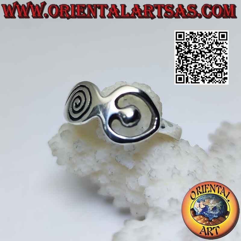 Smooth silver ring, the Mother Goddess "Aradia"