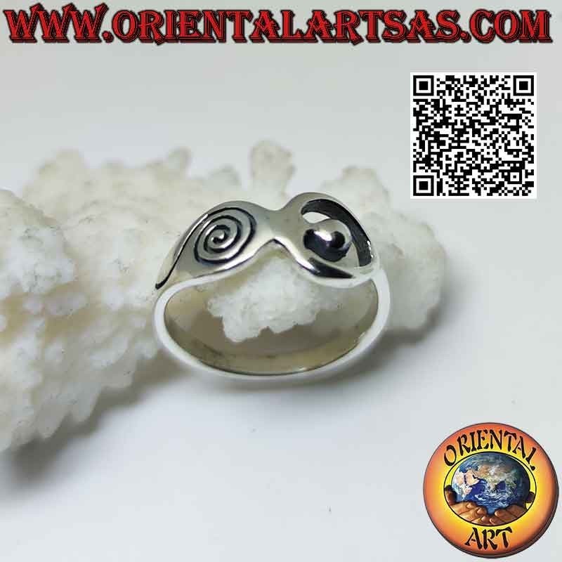 Smooth silver ring, the Mother Goddess "Aradia"
