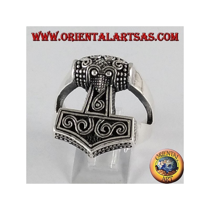 Anillo de plata Mjöllnir martillo de Thor