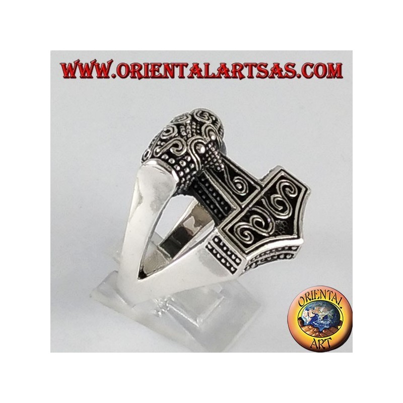 Bague en argent Mjöllnir marteau de Thor