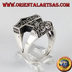 Anillo de plata Mjöllnir martillo de Thor