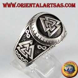 Silver ring Valknut symbol Odin