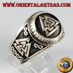 Silberring Valknut Symbol Odin