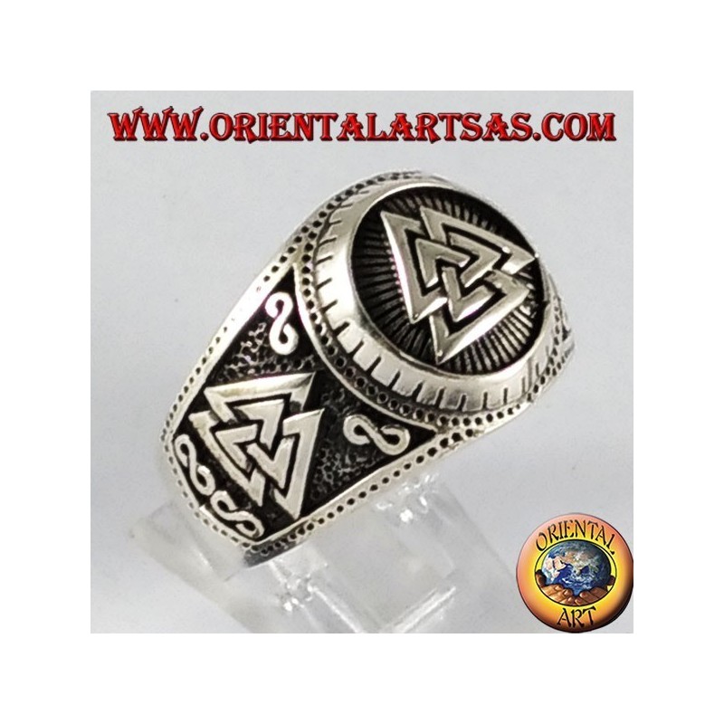 Anello d'argento  Valknut simbolo Odino