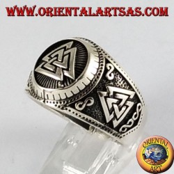Anillo de plata símbolo de Valknut Odin