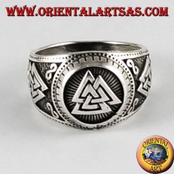 Silver ring Valknut symbol Odin