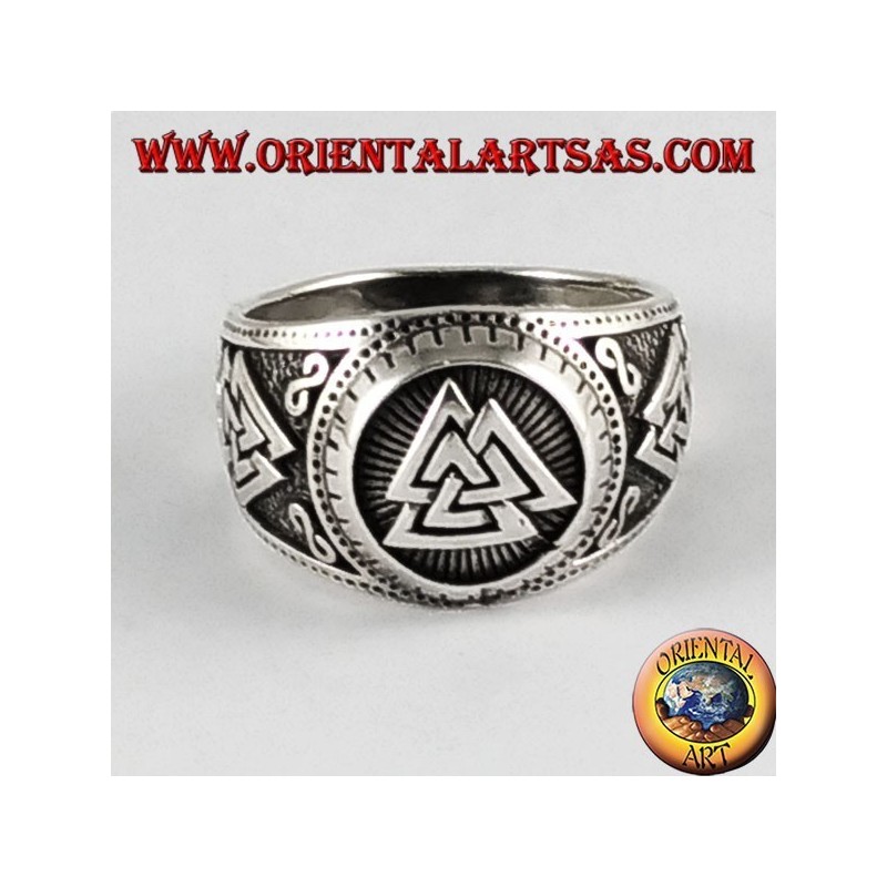 Anello d'argento  Valknut simbolo Odino