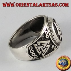 Anillo de plata símbolo de Valknut Odin