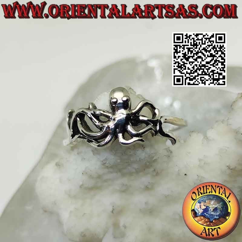 Silver ring, octopus (octopus) or smooth octopus (small)