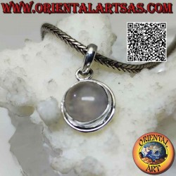 Silver pendant with round...