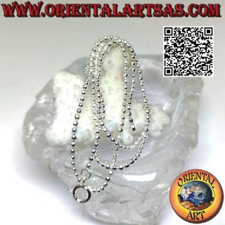 Collier chaîne en argent 925‰, boules carrées taille diamant (épaisseur 2 mm)