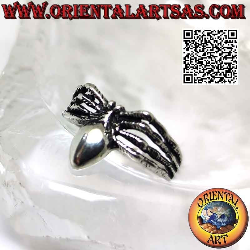 Bague en argent en forme d'araignée tarentule sur 8 pattes (lisse)