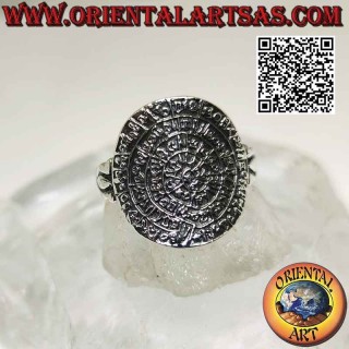 Silver ring, "The Phaistos Disc" without rim with trident on the sides