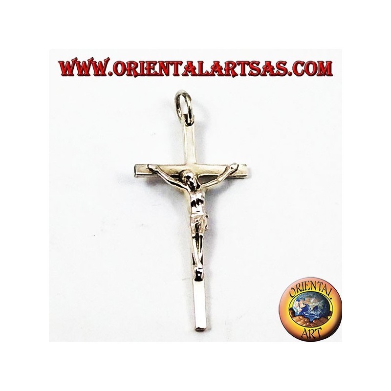Pendientes en forma de crucifijo de plata