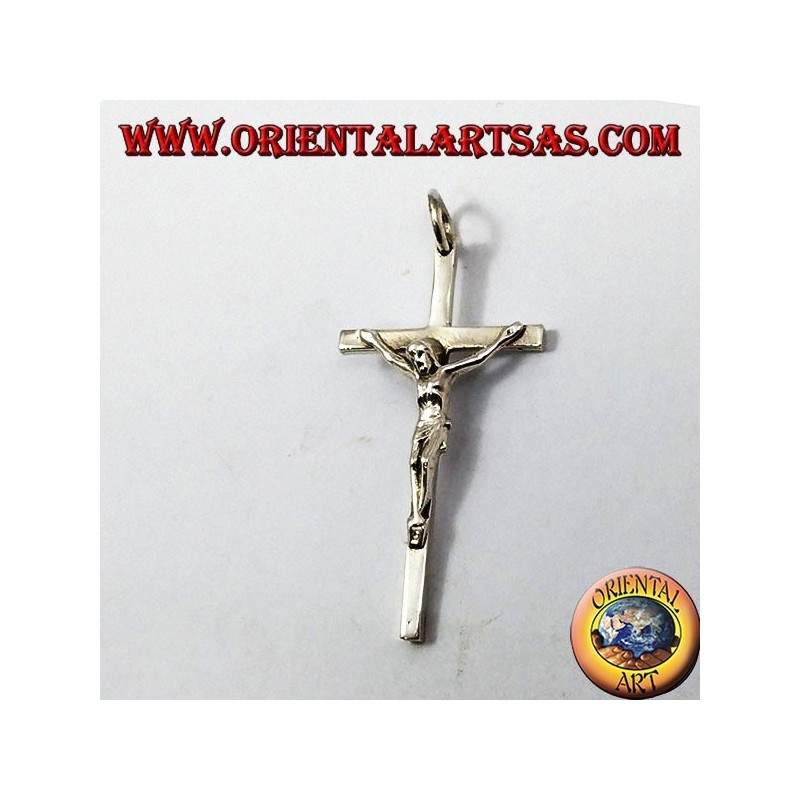 Pendientes en forma de crucifijo de plata