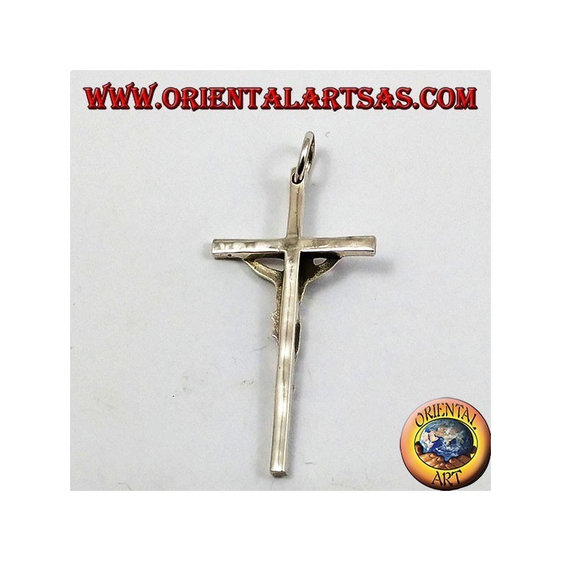 Simple silver crucifix pendant