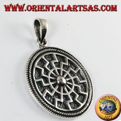 Silver Pendant Black sun gear sun, great