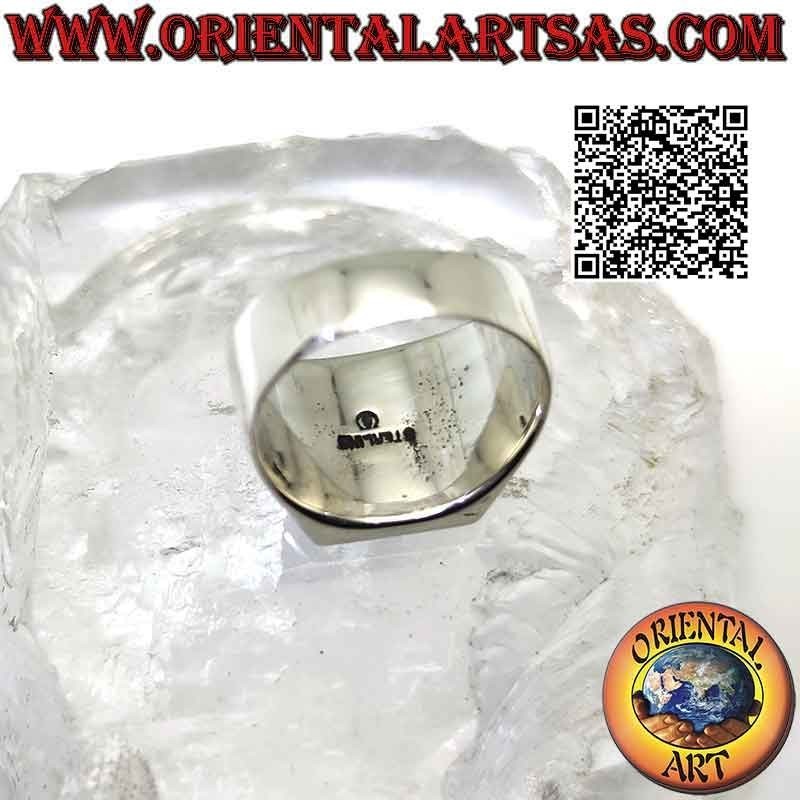 Anillo de plata lisa con el Escudo de Armas de los Estados Unidos de América (águila de cabeza blanca o águila calva) en relieve
