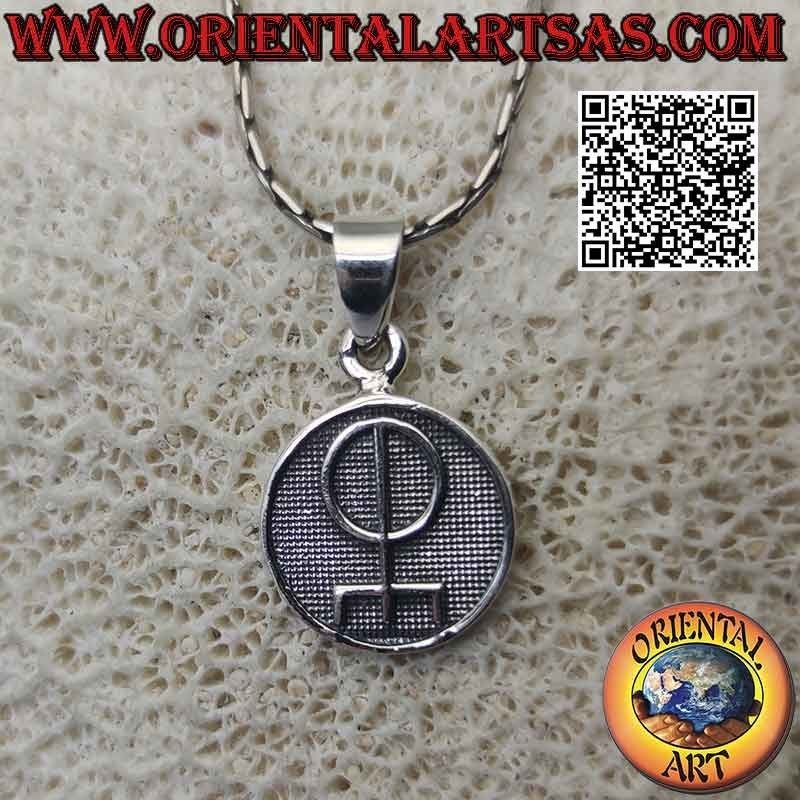 Silver pendant, medal with bas-relief "Talisman of love"