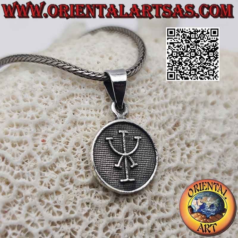 Silver pendant, medal with bas-relief "Talisman of prosperity"
