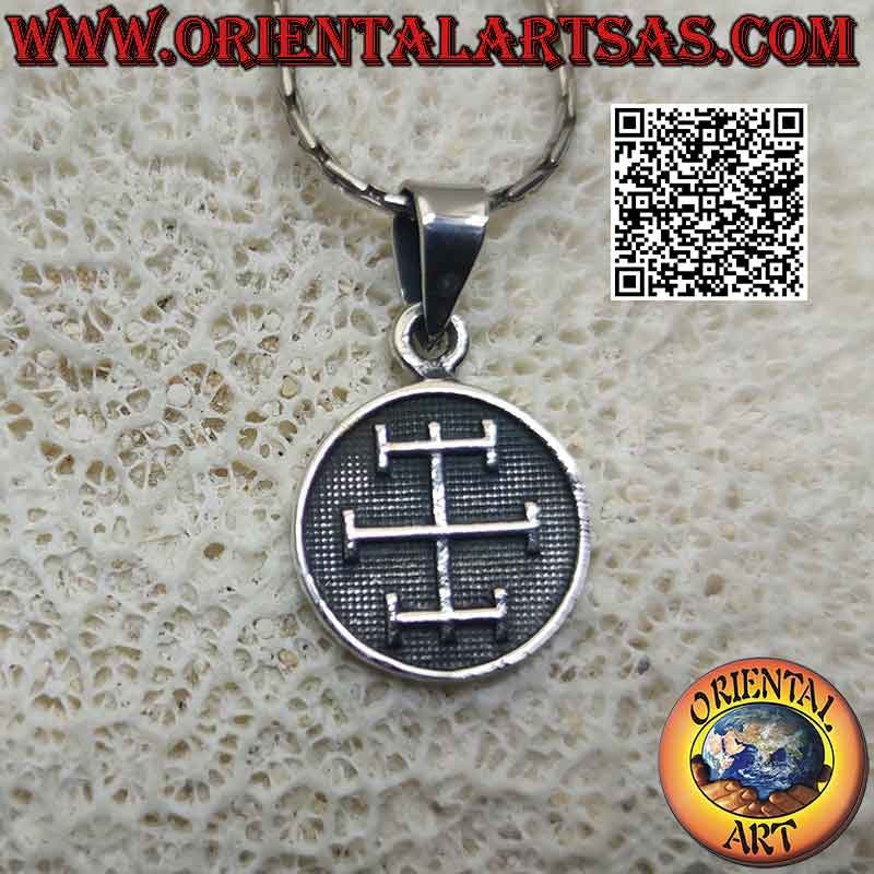 Silberanhänger, Medaille mit Flachrelief "Talisman der Konzentration"