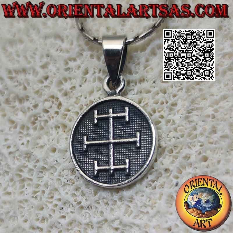 Pendentif en argent, médaille avec bas-relief "Talisman de la concentration"