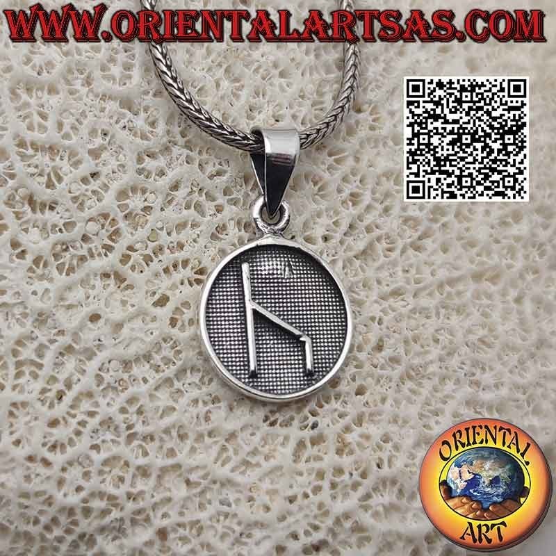 Colgante de plata, medalla con bajorrelieve "Talisman ilumina caminos"