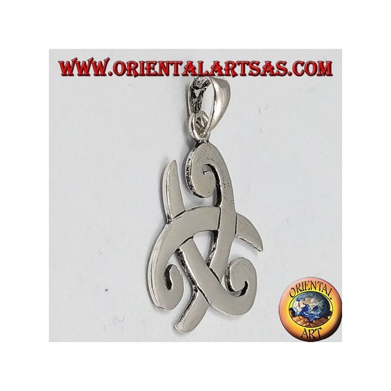 colgante de plata, sombrero de tres picos de Odin