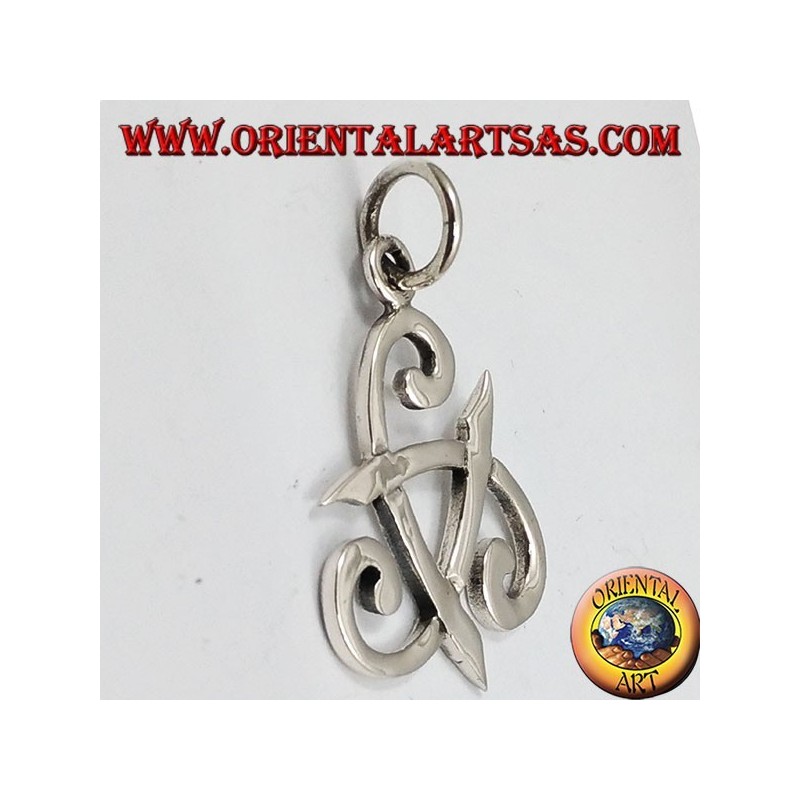 pendentif en argent, tricorne d'Odin ou de corne triskell