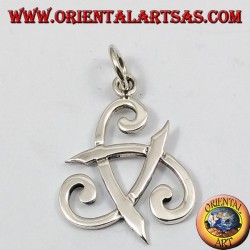 pendentif en argent, tricorne d'Odin ou de corne triskell