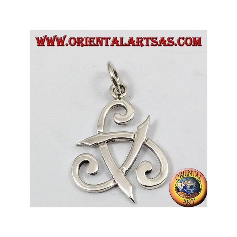 Collana con ciondolo a triplo corno di Odino in argento vichingo, gioielli norreni in argento ossidato da uomo, collana con rune da uomo, regalo da uomo, mitologia norrena - Italia