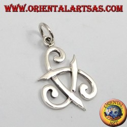 colgante de plata, sombrero de tres picos de Odin o triskell cuerno