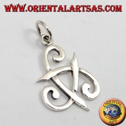 silver pendant, three-cornered hat of Odin or horn triskell