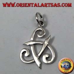 colgante de plata, sombrero de tres picos de Odin o triskell cuerno