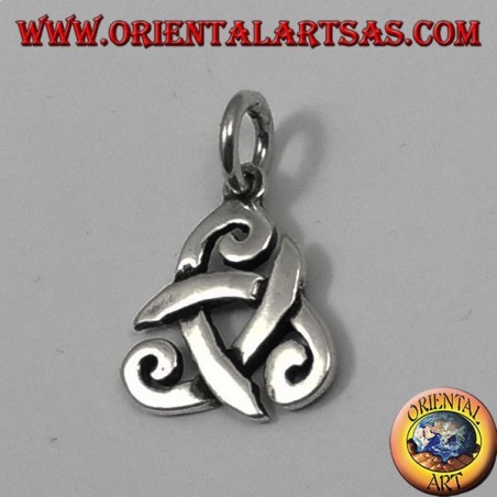 Ciondolo in argento, tricorno di Odino o corno triskell ( piccolo )